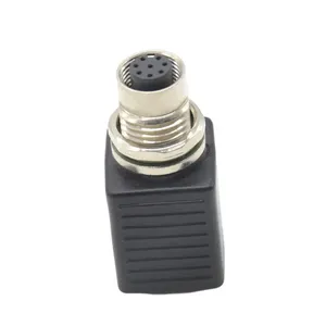 M12 Connector 8 Pin DIN Type IP67 Waterproof Industrial <b>Adapter</b> with Female Rj45 <b>Plug</b> Circular Connector - Product Image 5