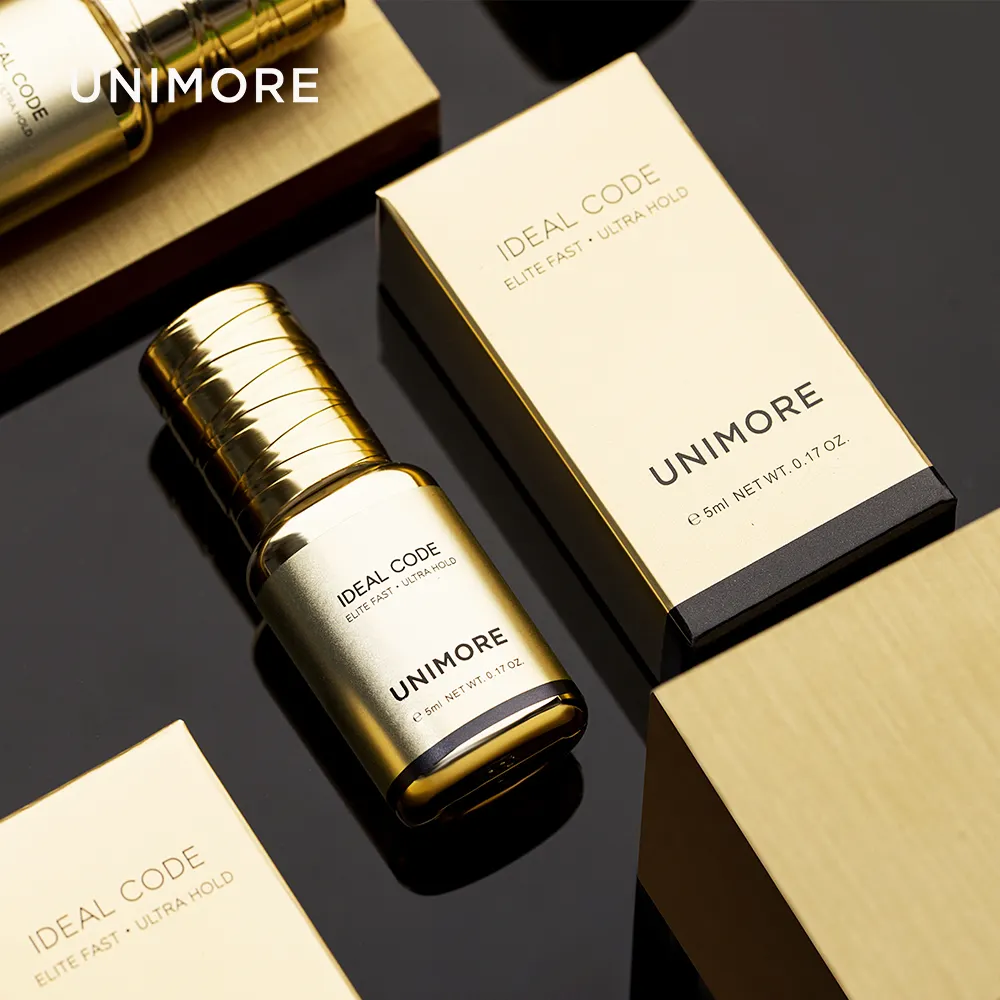 Unimore guter schwarzer Kleber für Volumen 05 Sek. Wimpern verlängerung kleber Flaschen benutzer definierte Wimpern Wimpern kleber Liner Korea