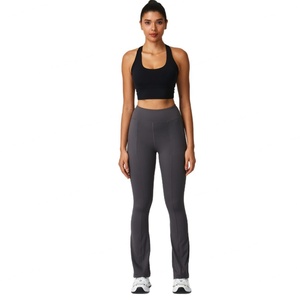 Pantalones de Gimnasio Personalizados para Mujer, Cintura Alta, Cierre Elástico, Pierna Ancha, Leggings de Yoga para Entrenamiento - Product Image 4