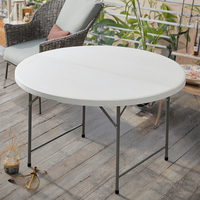 Table rectangulaire pliable pour événements en plein air, cadre en métal stable avec dessus en plastique HDPE pour le camping et les repas