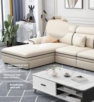 Canapé rectangulaire 3 places en tissu, technologie moderne, rembourré en éponge, élégant pour salon