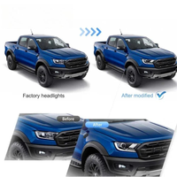 Ford Ranger 2015 à 2026 - Mise à niveau style Mustang - Phare LED avec DRL - Plug and Play - Feux avant - Accessoires de voiture