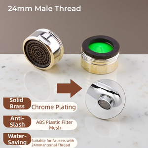 หัวฉีดน้ำ TXErfolg ขนาด 27.5 มม. เกลียว 360 องศา หมุนได้ ประหยัดน้ำ หัวฉีดแบบผสมสองฟังก์ชั่น พร้อมตัวกรองควบคุมการไหล ผลิตจากวัสดุ ABS - Product Image 5