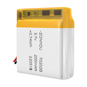 ゾンユー高エネルギー密度パウチセル702020リポバッテリー、500サイクル、5gの重量でスマートドアロックに最適 - Product Image 6