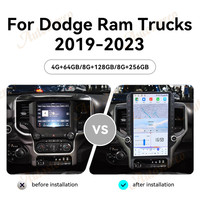 Système de navigation GPS pour voiture de 14,5 pouces, Carplay Android pour Dodge RAM 2019-2023, lecteur multimédia de style Tesla, autoradio, lecteur de cassettes
