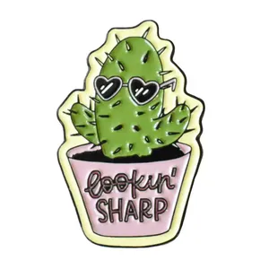 Lookin' Sharp Punny Cactus Enamel Pin Lapel Pin