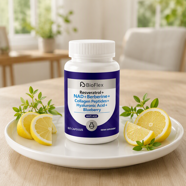 OEM Resveratrol NAD+ Berberine Hyaluronic Acid Anti Aging Complex Blueberry Extract Biotin Collagen Peptides Capsules Supplement