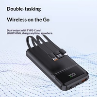 Batterie externe haute capacité à charge super rapide PD 22,5 W, batterie au lithium polymère, affichage numérique, coque en plastique, logo personnalisé, marque