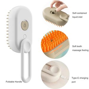 Chargeur USB 360 ° Brosse rotative <span class=keywords><strong>pour</strong></span> chat avec vaporisateur <span class=keywords><strong>pour</strong></span> la mue des animaux de compagnie Brosse de massage en silicone <span class=keywords><strong>pour</strong></span> animaux de compagnie - Product Image 5