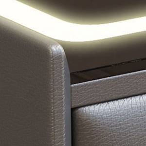 Sang Trọng Nhà Gỗ USB Đầu Giường Tối Giản Thông Minh Đồ Nội Thất LED Bàn Cạnh Giường Ngủ Với Sạc Không Dây - Product Image 4