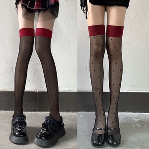 Black Polka Dot Stockings 5D Ultra Thin Transparent Women's Mid Calf Shaping Tights - Product Image 2