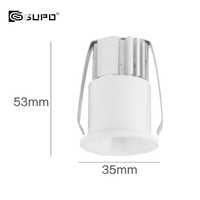 GUPO 24V 2W Mini spot encastré anti-éblouissement à coupelle profonde et corps long pour vitrine de bijoux et vitrine de musée