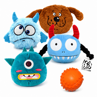 Ensemble de jouets en peluche personnalisés pour chien avec balle sonore en TPR, jouets interactifs pour animaux de compagnie, fournisseur OEM ODM