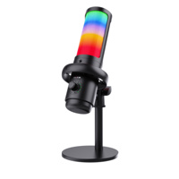 Microphone à condensateur 2S Pro AI Type-C RGB avec réduction de bruit IA et réverbération OTG pour PC, Android, streaming, podcast et gaming