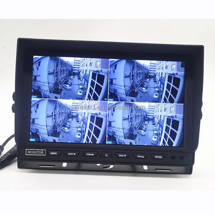 Moniteur d'écran de voiture LCD TFT d'entrée vidéo 4 canaux Quad Split 10 pouces pour bus de camion