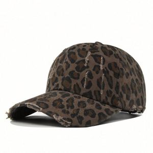 2025 New Arrival Vintage Washed Distressed Summer Sun <b>Hat</b> Leopard Print Stylish 6 Panels Fashion Baseball <b>Hat</b> - Product Image 5