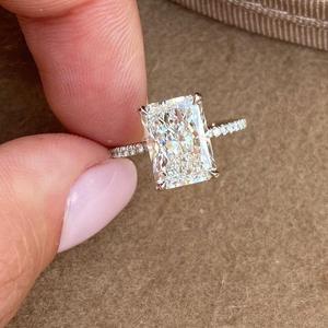 <span class=keywords><strong>3</strong></span>.0CT Moissan ite Vier klauen zinken 14 Karat Weißgold Verlobung sring