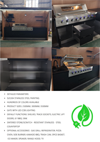 Neuheiten Custom ized Camping Komplette Außen küche mit Pizza ofen & Kühlschrank Fernbedienung Grau Outdoor Bbq Kitchen Pod