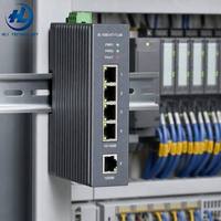 Switch Industrial IE-1000-4T1T-LM de 5 Puertos Gigabit Uplink, Montaje en Riel DIN, Gateway de Red IoT Robusto