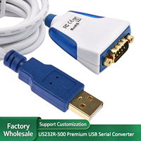 Câble convertisseur USB vers RS232 US232R-10-BULK/US232R-500-BULK, puce FTDI FT232R, adaptateur mâle DB9 avec LED d'état TXD RXD