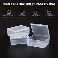 Emballage personnalisé PP, petite boîte de rangement en plastique dur Transparent avec couvercle à charnière pour emballage, vente en gros