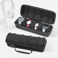 Boîte de rangement pour montres / Étui de présentation pour montres pour hommes, compatible avec toutes les montres-bracelets et montres connectées jusqu'à 50 mm, 1, 2, 3, 4, 5 emplacements, noir