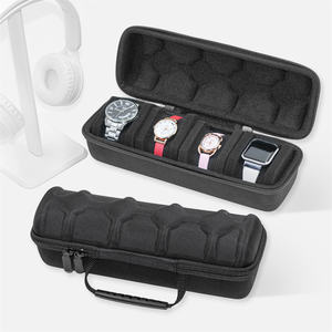 시계 상자 주최자/남성 시계 디스플레이 보관 케이스는 모든 손목시계 및 스마트 시계 최대 50mm 1,2,3,4,5 슬롯 블랙에 적합 - Product Image 5