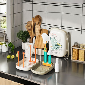 Cepillo de pezón de botella de leche de plástico multifuncional <span class=keywords><strong>Phanpy</strong></span> y juego de estante de secado conveniente soporte de secado - Product Image 2