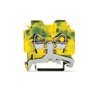 2 piezas 282-107 Bloque de terminales de 2 conductores de 6,00 mm² Verde-Amarillo Nuevo