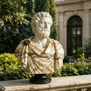 Statue <span class=keywords><strong>de</strong></span> buste romain en marbre sculpté à la main, sculpture d'<span class=keywords><strong>empereur</strong></span> classique, portrait <span class=keywords><strong>de</strong></span> style grec pour la décoration intérieure - Product Image 1