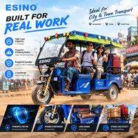 Nouveau modèle de tricycle électrique de type auto-rickshaw/tuk-tuk, 6 places à double rangée, pour le transport de passagers et le service de location de moteurs.