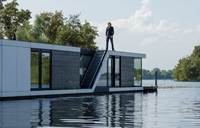 Maison Conteneur de Luxe Préfabriquée en Structure d'Acier Entièrement Équipée, Maison Flottante pour Hôtel, Petites Maisons et Remorque
