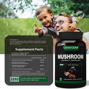 脳の集中力、記憶力、免疫力を高めるためのきのこエキス複合体、ニューロトロピック、冬虫夏草、マカ配合の栄養補助食品カプセル - Product Image 3