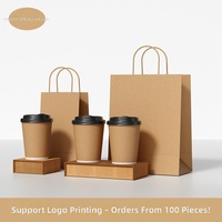 Sac en kraft écologique personnalisable avec logo, emballage cadeau haut de gamme pour pâtisserie, plats à emporter, desserts, sac à main