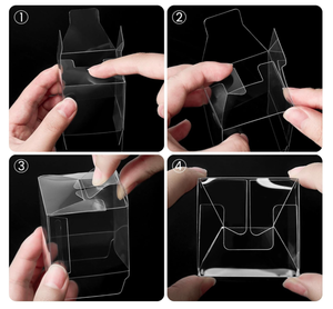 Sang trọng trong suốt Macaron Pet hộp nhựa cho thực phẩm lưu trữ hình dạng vuông bột lỏng tráng miệng Blush hoa Kẹo Kẹo bao bì - Product Image 4