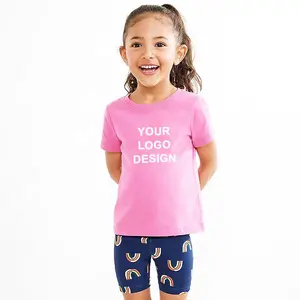 China Wholesale T-Shirt Girls Kids Low Price Boys Clothing Tee 2024 Yellow White Black Blue Green T-Shirt With Own Logo For Kids