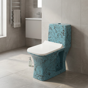 Modern Gray Marble Gold Line Ceramic One Piece WC Decorative Elongated Water Closet Floor Mounted Toilet - Product Image 5