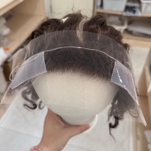 Topper capillaire HD en dentelle suisse pour couvrir la ligne des <span class=keywords><strong>cheveux</strong></span>, idéal pour les zones dégarnies, 1,5x11 pouces, couverture d'oreille à oreille, <span class=keywords><strong>cheveux</strong></span> humains, ondulation Halo Wire - Product Image 2