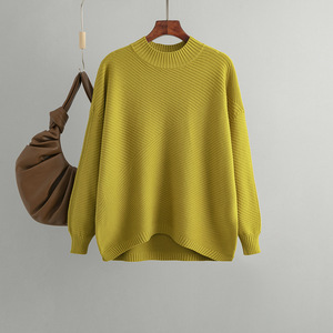Pull en maille <span class=keywords><strong>pour</strong></span> femme, col boutonné, couleur unie, respirant, grande taille, style vintage, nouvelle collection automne-hiver - Product Image 4