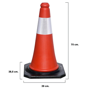Cono Stradale Riflettente con Base in Gomma da 75cm - Product Image 2