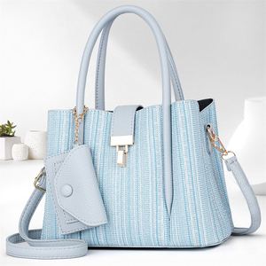 Luxury PU Handbag Purse Set 2 Pcs Durable Leather Tote Lady's Sling Crossbody Bags - Product Image 4