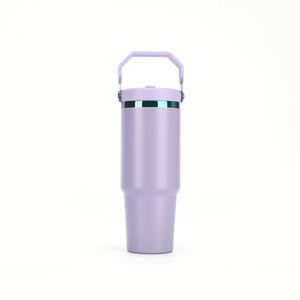 Vaso Térmico de 30oz con Asa y Popote Abatible, Taza de Café Aislada al Vacío a Prueba de Fugas para Hogar, Oficina, Viajes y Actividades al Aire Libre - Product Image 1
