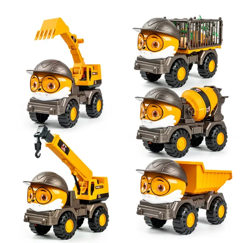 Innovative squirrel plastic truck engineering vehicle toys car hot sale boy gift toy excavator engineering diecast toys for kids