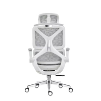 Chaise de bureau ergonomique en maille, dossier haut, appui-tête réglable, accoudoirs 3D, pivotante, chaise de bureau exécutive, cadre blanc moderne
