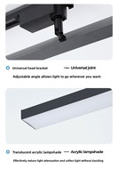 Lampu Sorot Linear COB LED yang Dapat Diputar, Lampu Sorot Lebar, Lampu Jalur Panjang yang Dapat Disesuaikan, Lampu Jalur untuk Hotel, Butik, Studio, Galeri