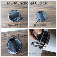 40oz Tasse à café thermique de voyage isolée sous vide en acier inoxydable avec couvercles et pailles