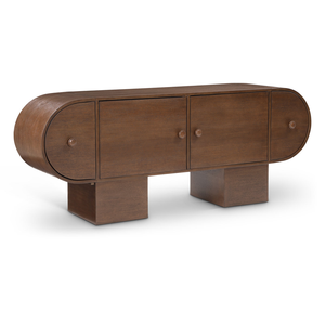 Handcrafted Solid Wood Dining <b>Side</b> Storage <b>Unit</b> With Elegant Carved Doors And Durable Construction For Long Lasting Home Use - Product Image 1