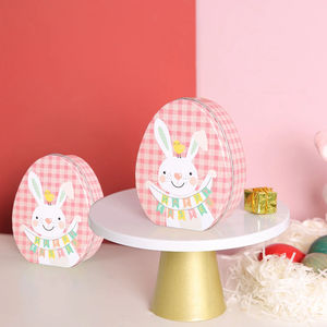 Caja de Metal con Forma de Huevo de Pascua Personalizada WeWood de Vietnam, Contenedor de Dulces con Estampado de Conejito para Envolver Regalos Navideños - Product Image 2