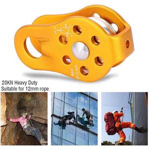 Puleggia di salvataggio puleggia da arrampicata in lega di alluminio e magnesio puleggia per fune girevole singola per impieghi gravosi per attrezzature di sicurezza per l'arrampicata su blocchi - Product Image 6