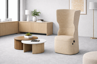 Fauteuil lounge individuel à dossier haut pour espace d'attente de réception de bureau